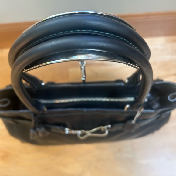 COACH HAMPTONS black leather classic COACH tote bag/purse - Picture 11 of 12